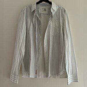 AllSaints striped white and blue shirt